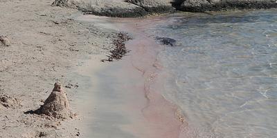 Pink sand at Elafonisi Beach